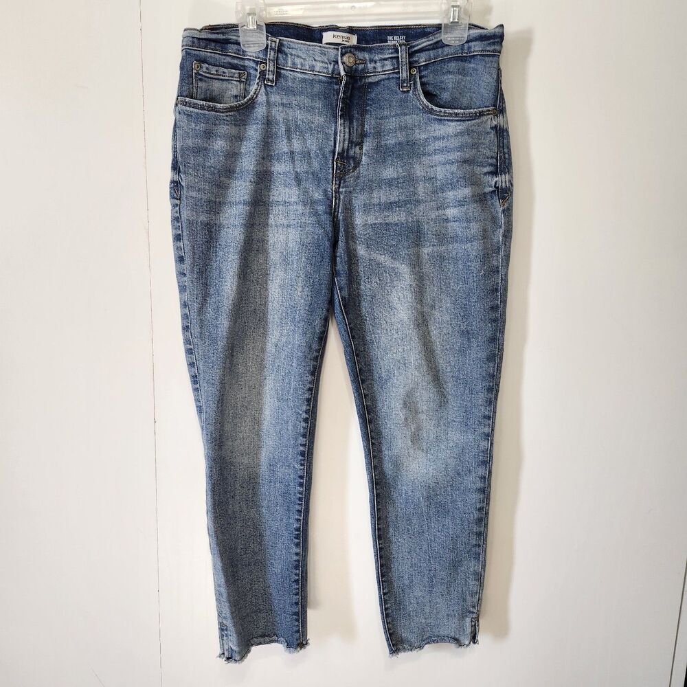 Kensie The Kelsey Skinny Crop Jeans Womens 10/30 High Rise Stretch Denim Hem Raw